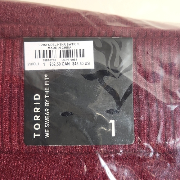 ❤NWT VINTAGE TORRID WINTER SWEATER LEGGING - WINE COLOR - PLUS SIZE - Picture 3 of 15